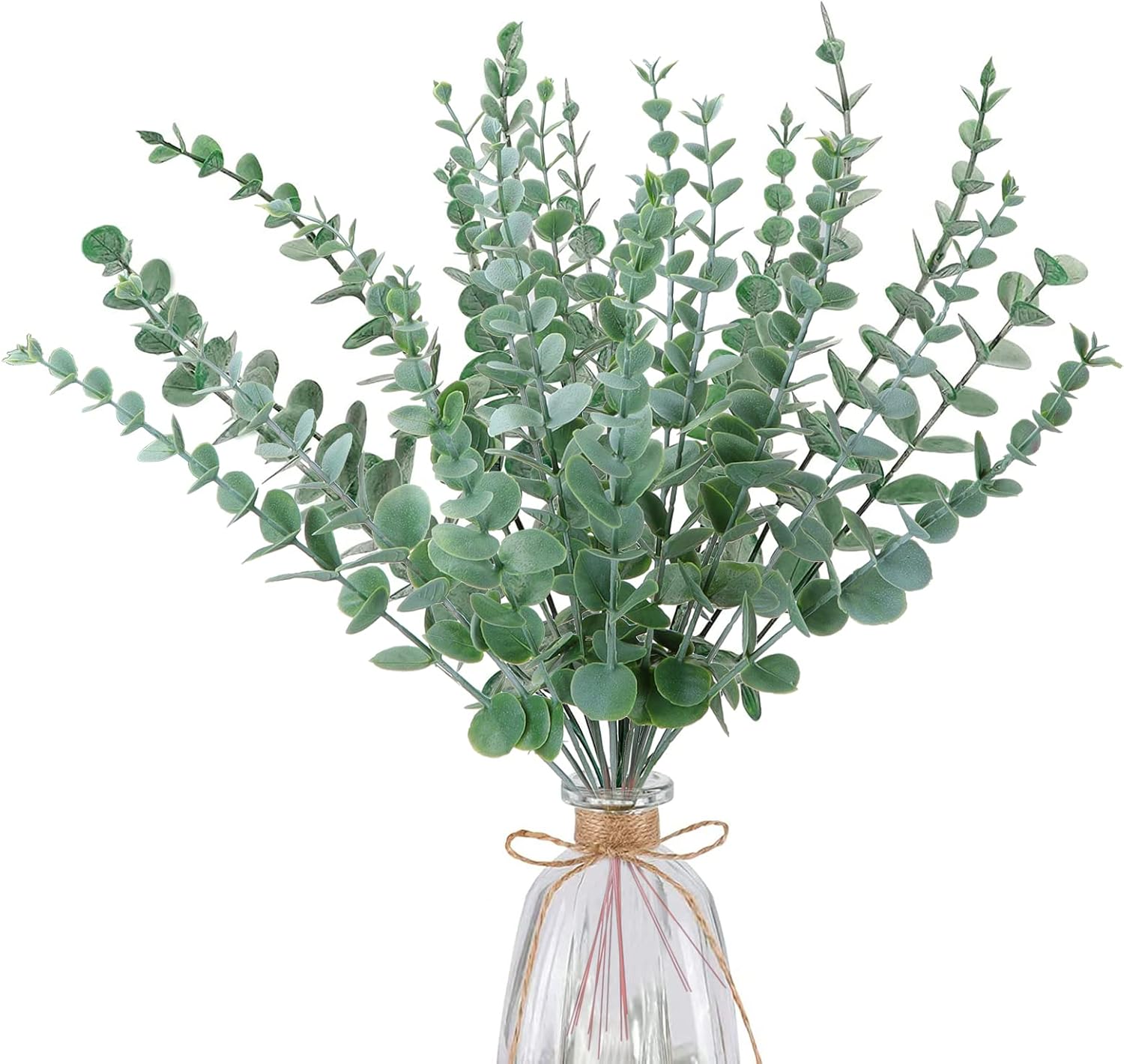 MEYDLL 24 Pieces Artificial Eucalyptus, 15 Inch Artificial Eucalyptus Stems, Artificial