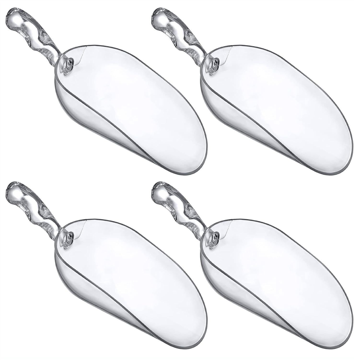 Amazing Abby - Elsa - 24-Ounce Plastic Ice Scoops (Set of 4), Plastic Utility Scoops, BPA-Free, Food-Grade, Shatter-Proof, Good for Kitchen and Restaurant, Perfect for Home and Commercial Use