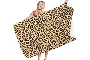 Leopard Microfiber Beach Towel : 30X60 inch, Quick Dry, Oversized, Absorbent, Lightweight, Sandproof