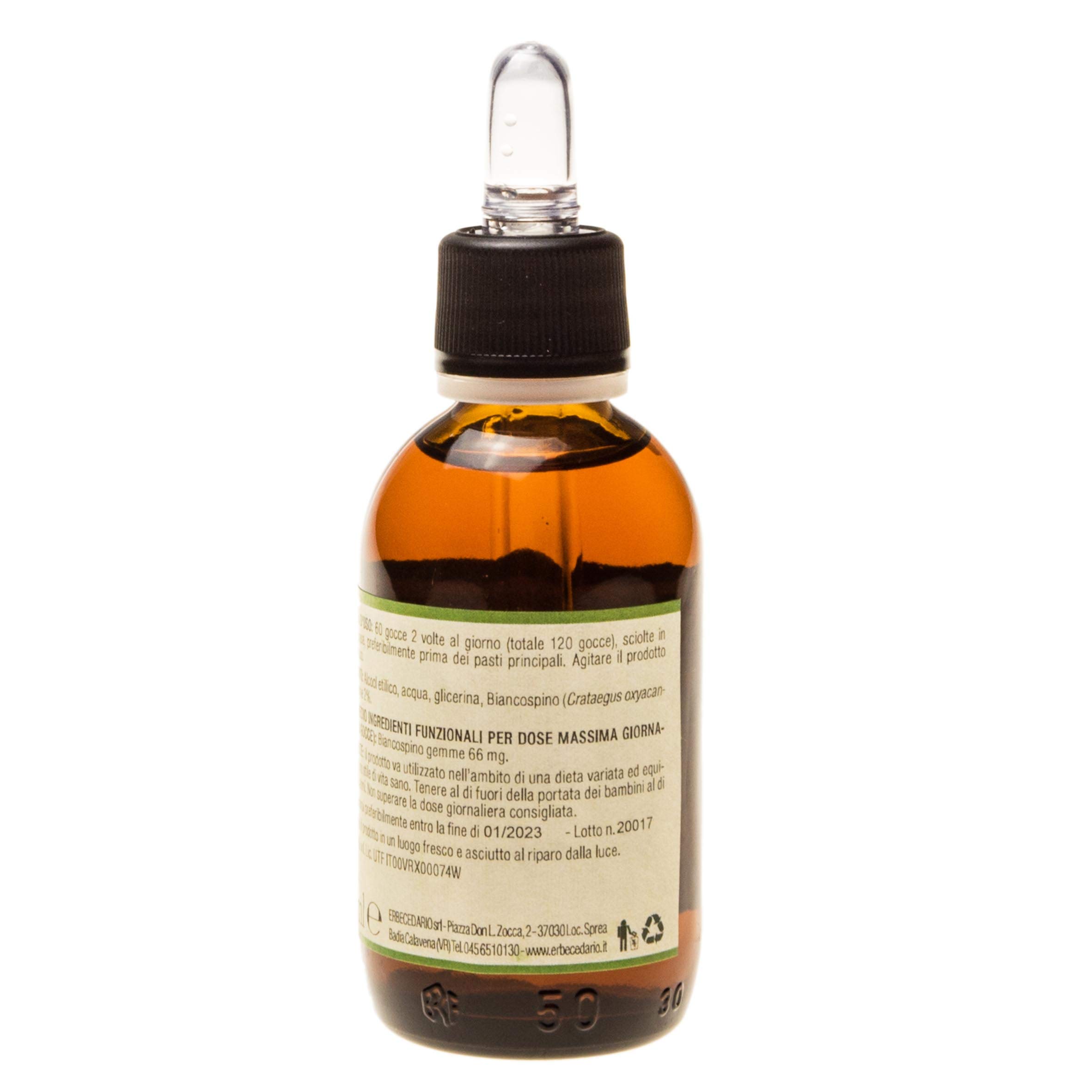 Biancospino Gemmoderivato Favorisce il benessere cardiovascolare ed aiuta il rilassamento dell'organismo, Biancospino gocce calmanti naturali contrasta nervosismo agitazione e stress - 50ml