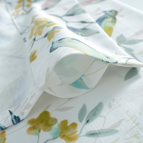 Miniatura 2 de Vogol - Volantes para ventana de cocina estampadas con aves, textura de lino de 18.0 pulgadas de largo para ventanas pequeñas, un paño