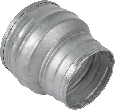 4" to 3" Inch Round Duct Reducer - Male Fit Galvanized Steel Pipe Increaser - Coupling for Round Duct Ventilation Systems - Heating & Cooling HVAC - Vent Pipe Adapter, Duct Connector