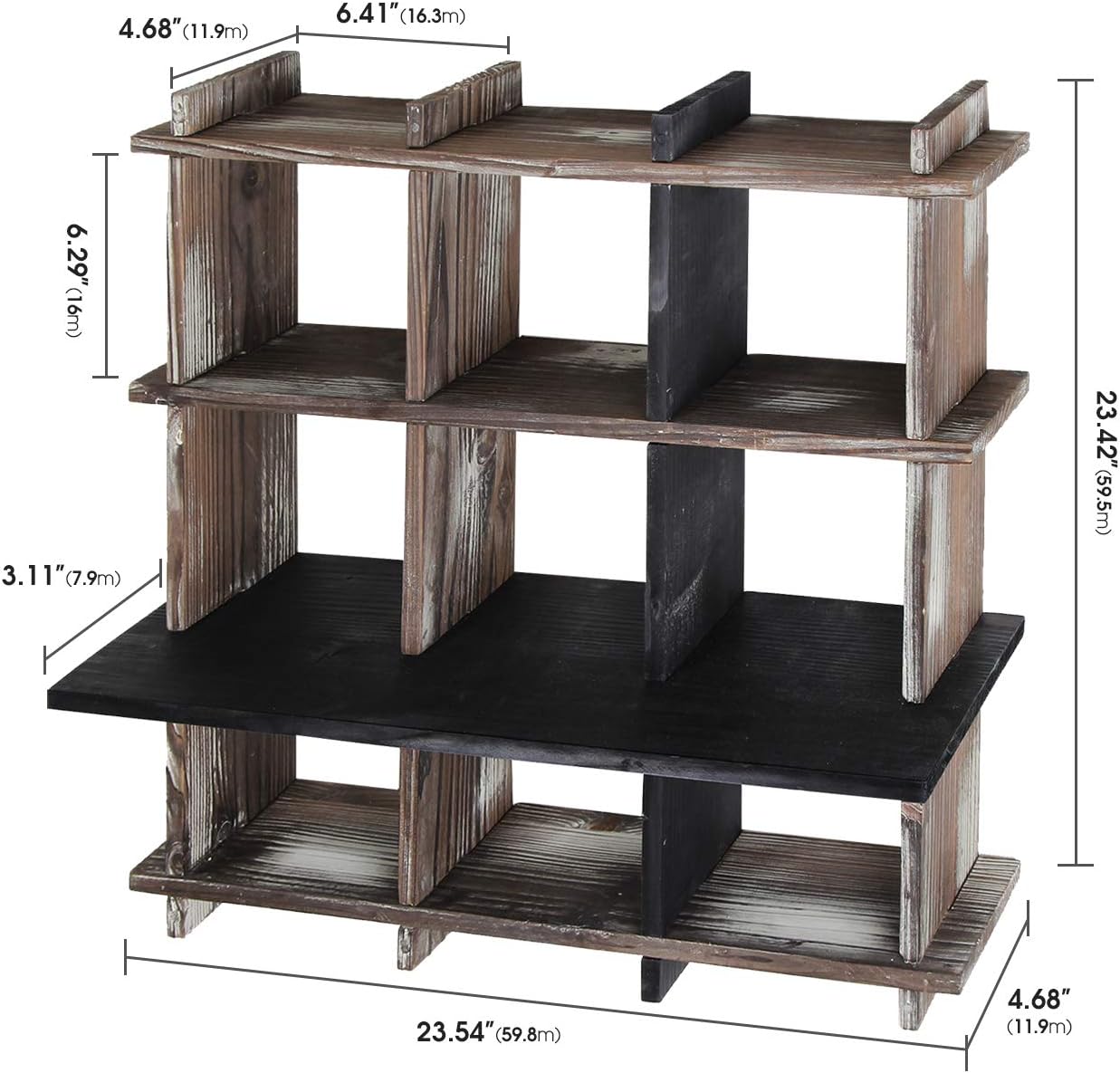 J JACKCUBE DESIGN Rustic Farmhouse Wooden Bathroom Shelves, Wooden Over The Toilet Shelf Toilet Paper Cabinet Tissue Roll Towel Plant Storage Organizer with 9 Compartments for Bathroom Decor - MK627A