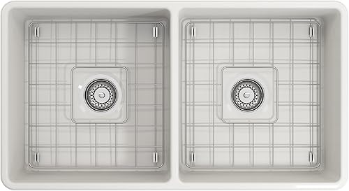 Miniatura 141 de BOCCHI Classico Farmhouse Delantal de arcilla refractaria delantera de 20 pulgadas. Fregadero de cocina de un solo tazón con rejilla inferior Café