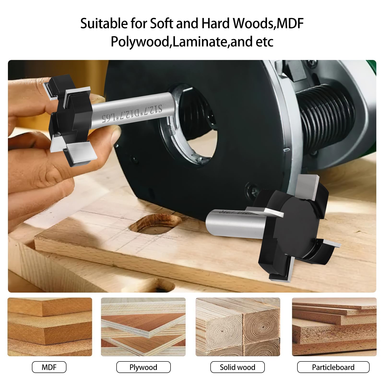Snapklik.com : CNC Spoilboard Surfacing Router Bit 1/2 Inch Shank, 2 ...