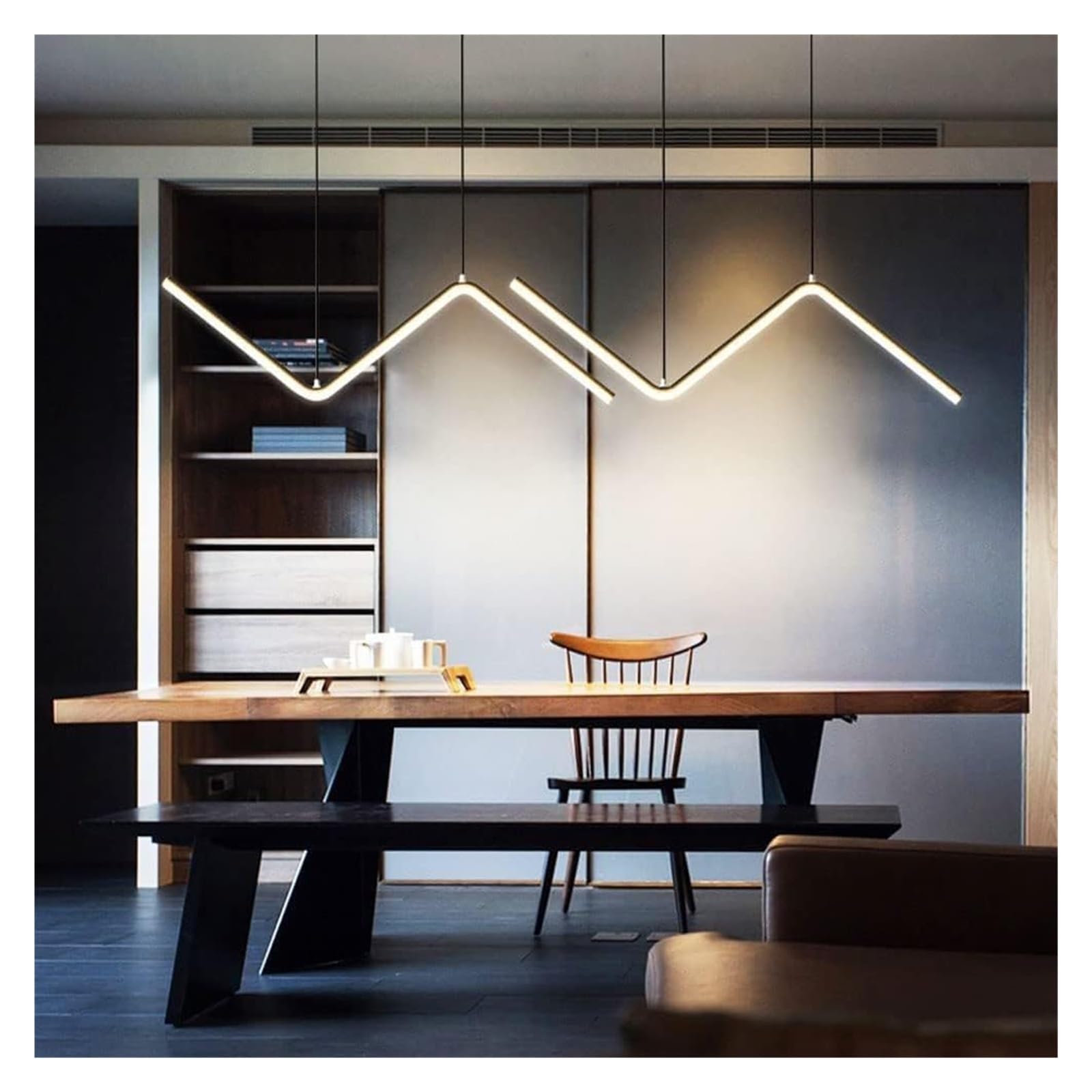 Internal Wall Lights Modern LED Hanging Wire Black Gold Pendants Lamp Tubular Chandelier Kitchen Island Restaurant Kitchen Lights