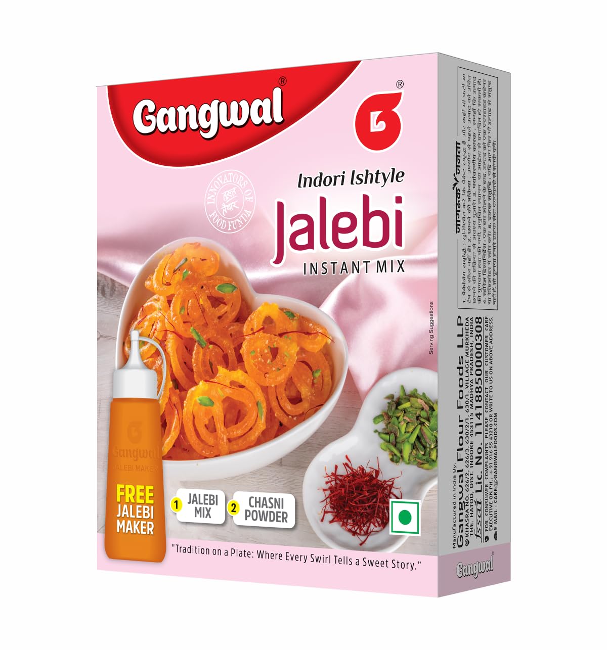 Gangwal Jalebi Mix 300g | Instant Jalebi Mix with Easy Jalebi Maker Bottle and Chasni Powder | Instant Jalebi Batter | Traditional Indian Sweets-image-47