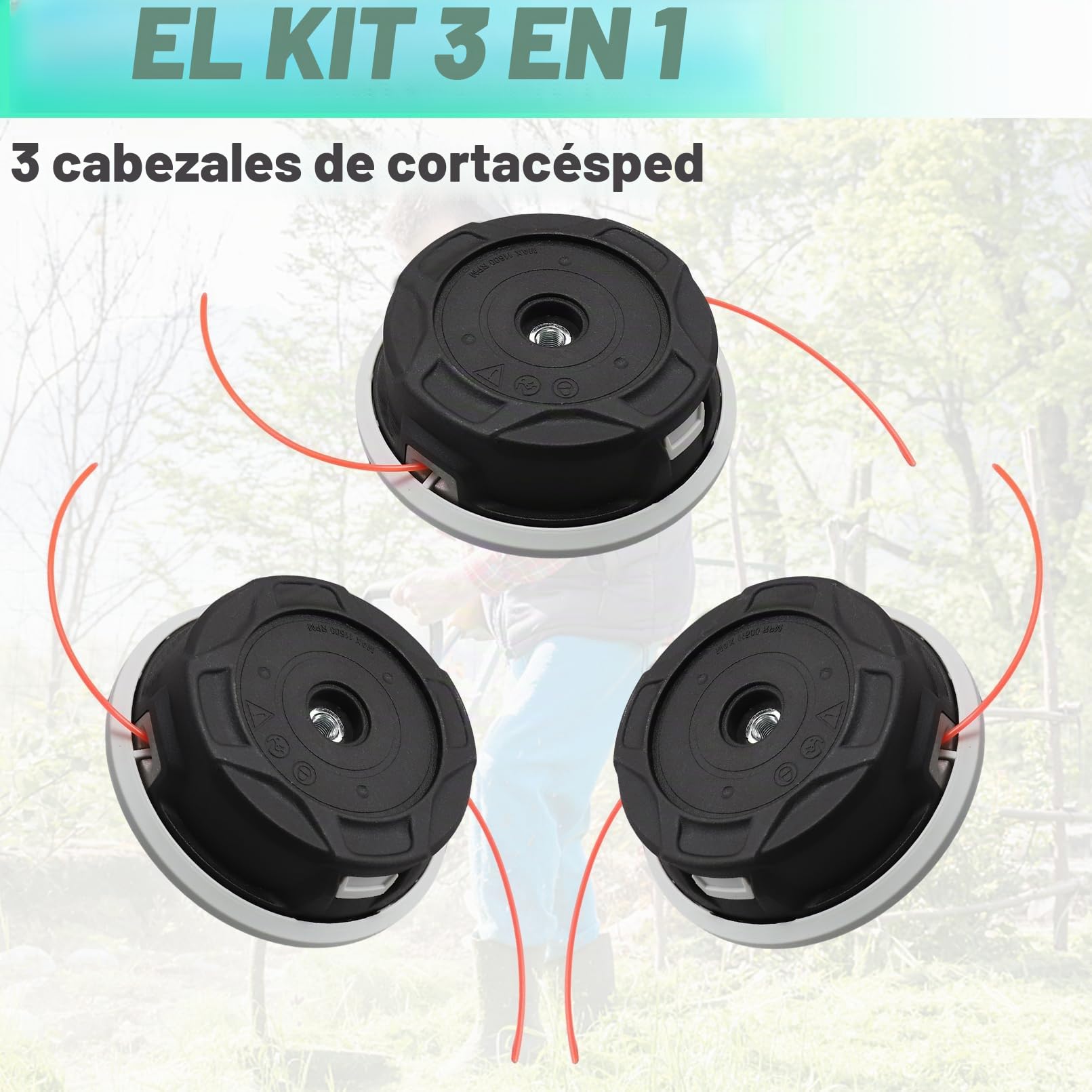 3 cabezales de corte para Stihl C26-2 Autocut, cabezal de recortador ADEFOL para Stihl FS55 FS56 FS70 FS80 FS85 FS87 FS89 FS90 FS91 FS94 FS111 FS120 FS131 FS240 desbrozadora Autocut C 26-2 Repuestos