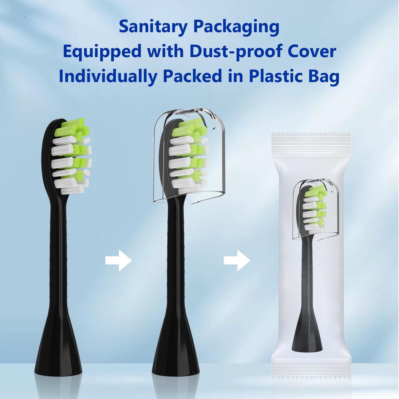Compatible con cabezales de cepillo de dientes eléctricos Philips One Series Sonicare, para cepillo de dientes eléctrico Philips One HY1100 HY1200 BD100/AZ Series, paquete de 10 (negro sombra,