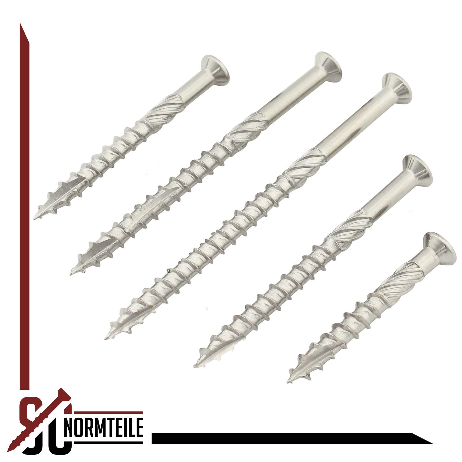 100 Terrassenschrauben 5,5x100mm - Edelstahl C1 - Zylinderkopf Mit Torx Antrieb Eta