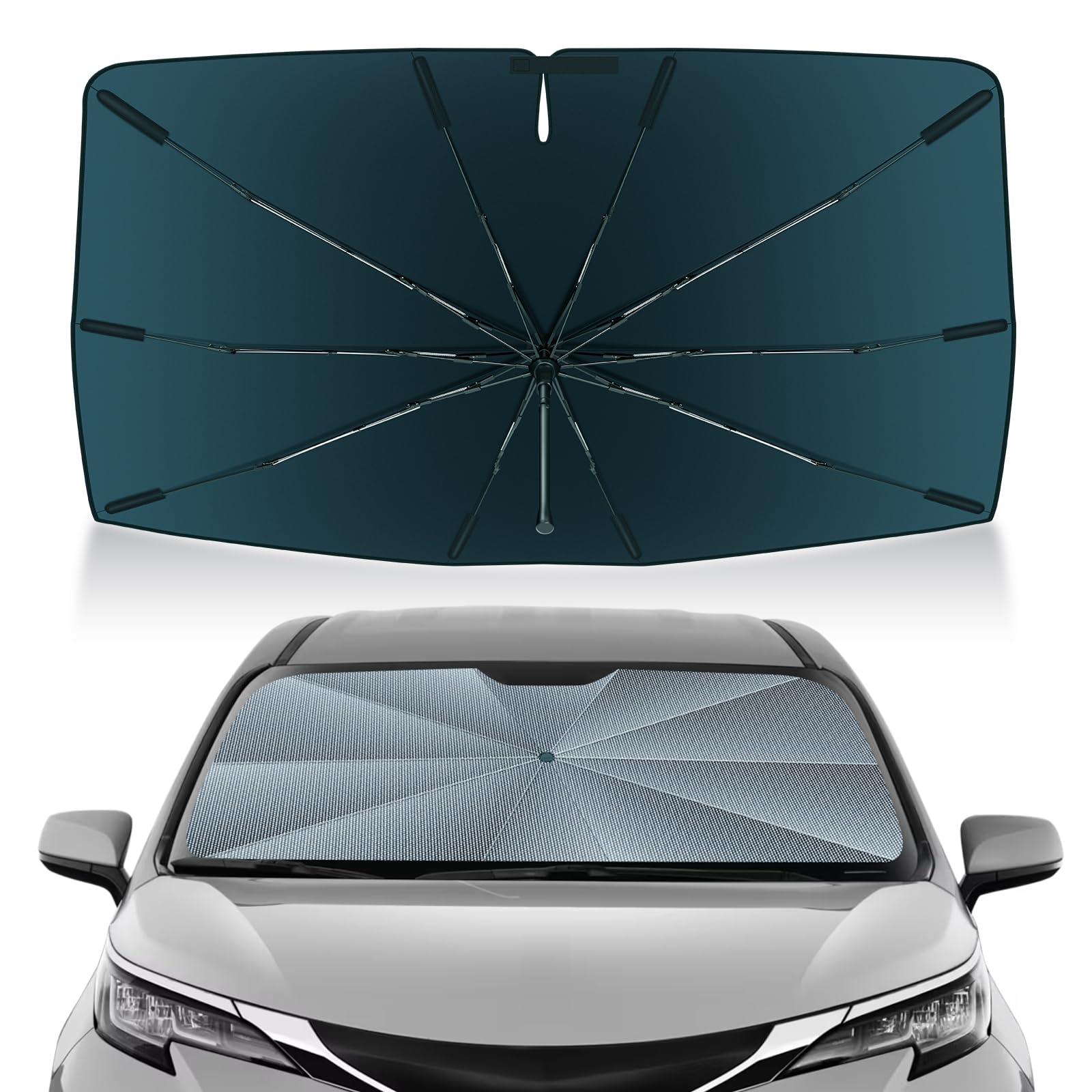 Autorder Windshield Sun Shade Umbrella for 2021-2026 Toyota Sienna Accessories,Upgraded Ice Crystal Material,Easy Setup Umbrella Sunshade for Car Windshield,100% Sun Blocking