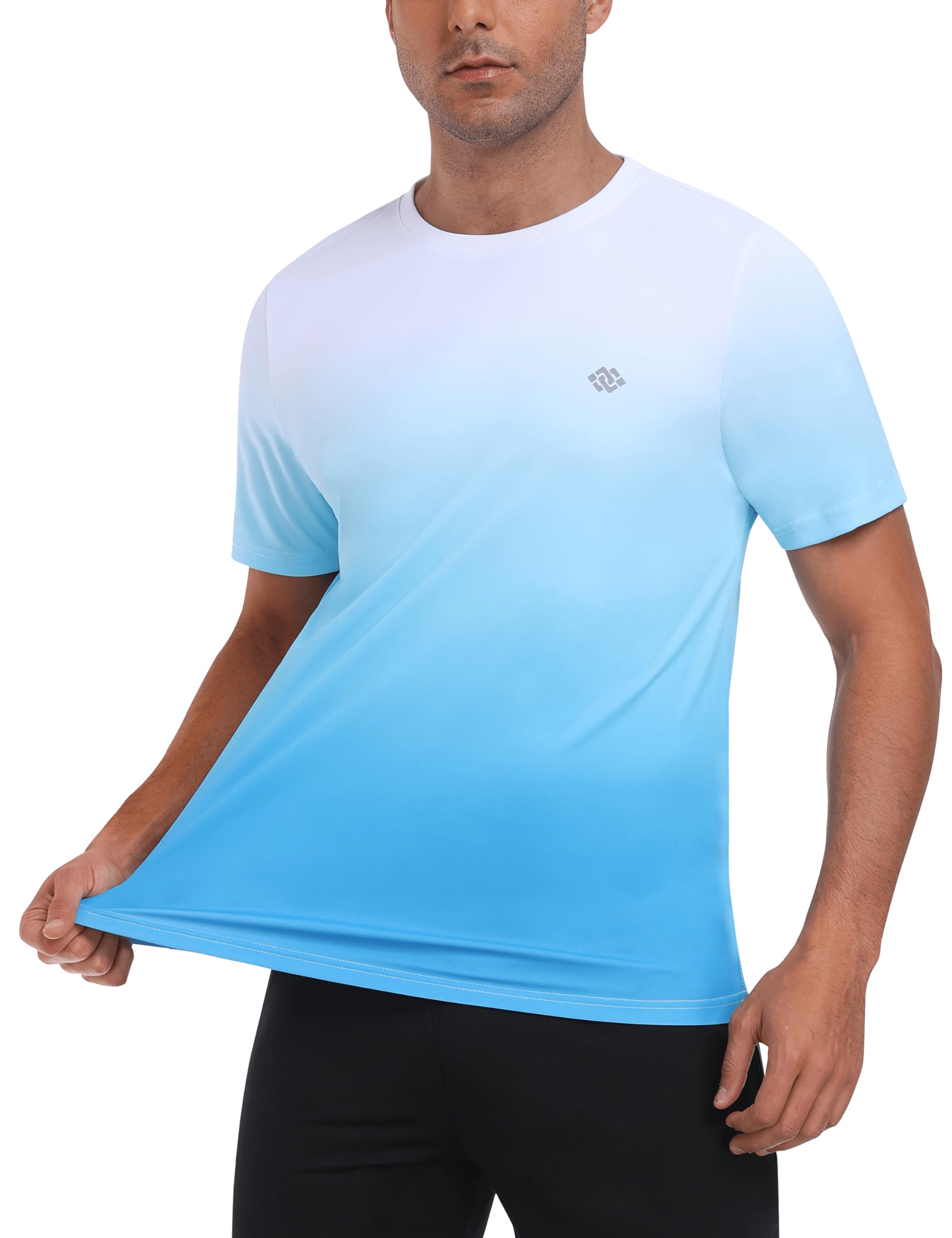 MoFiz Camiseta Anti UV Hombre Rashguard Secado Rápido Manga Corta Transpirable Surf Correr Natación