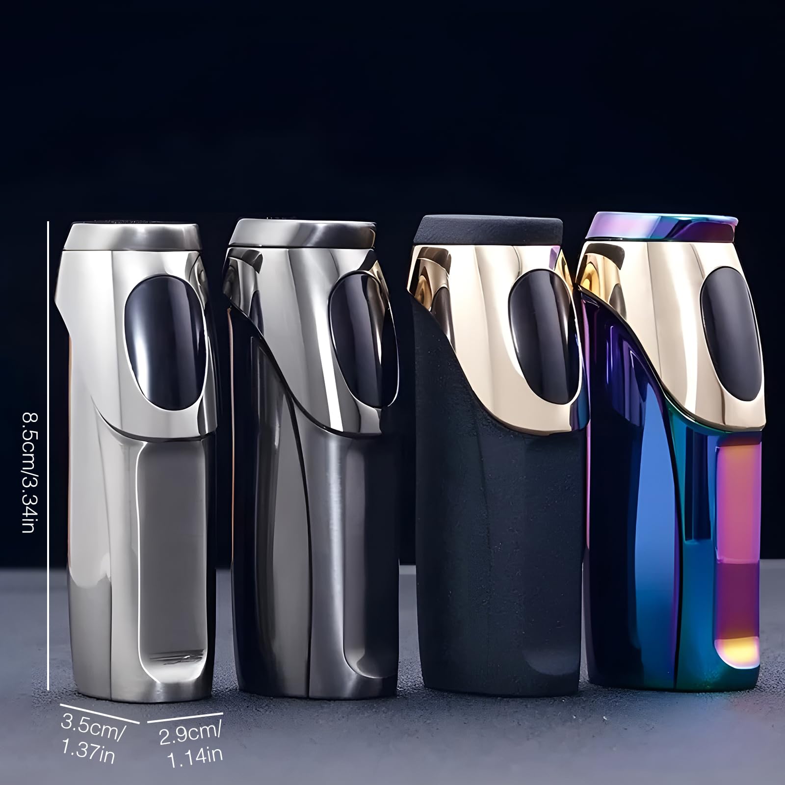 Briquet électrique coupe-vent avec coque tactile, capteur tactile, 3 flammes réglables, chargement USB, écran LED, convient pour l'extérieur, le camping (A)