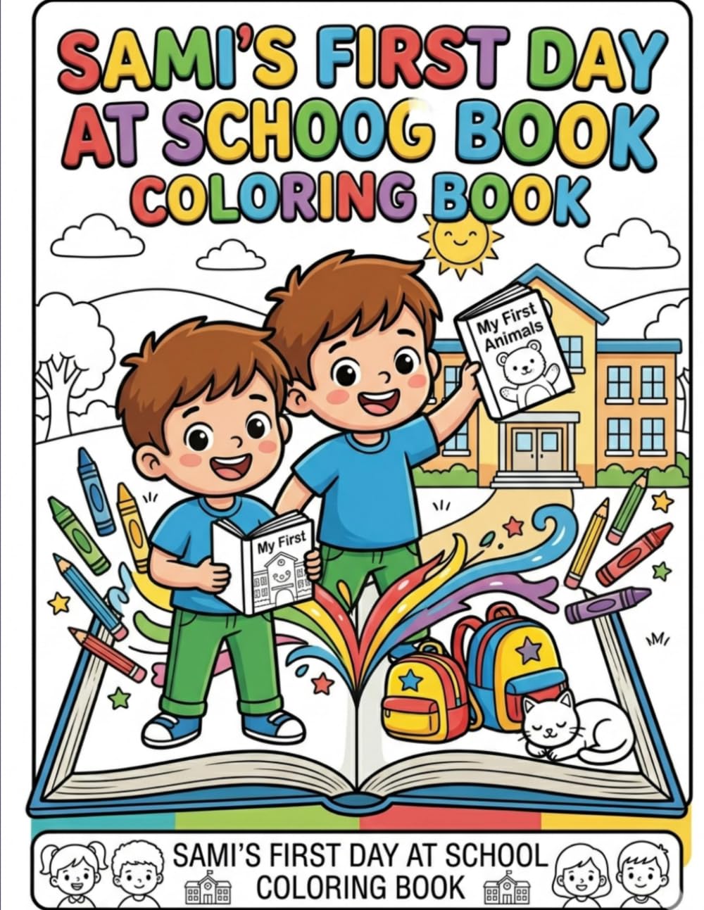 Sami’s First Day at School Coloring Book: A Fun Story Coloring Adventure for Kids Ages 4–8