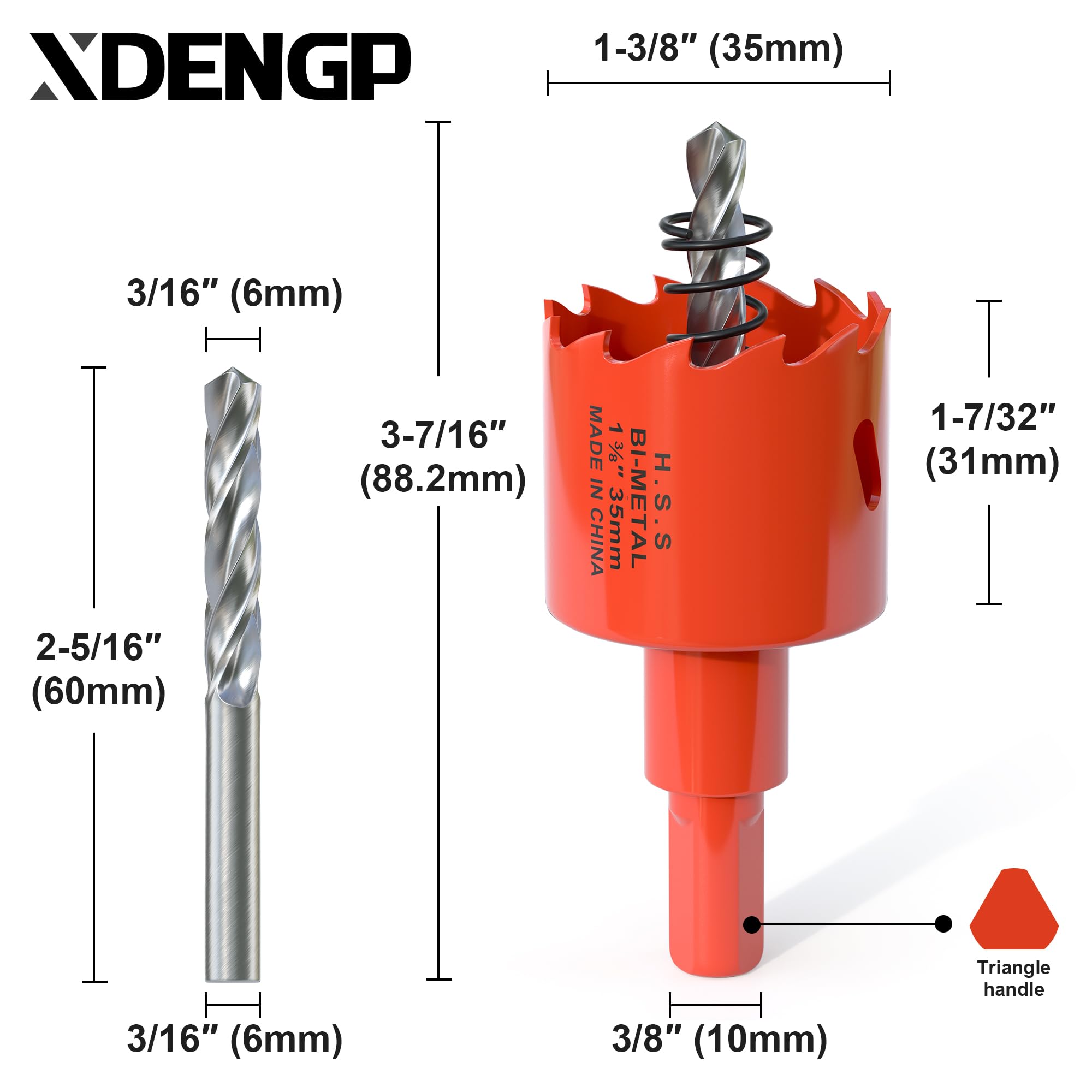 XDENGP 1-3/8" Bi-Metal Hole Saw - Drill Bits -2