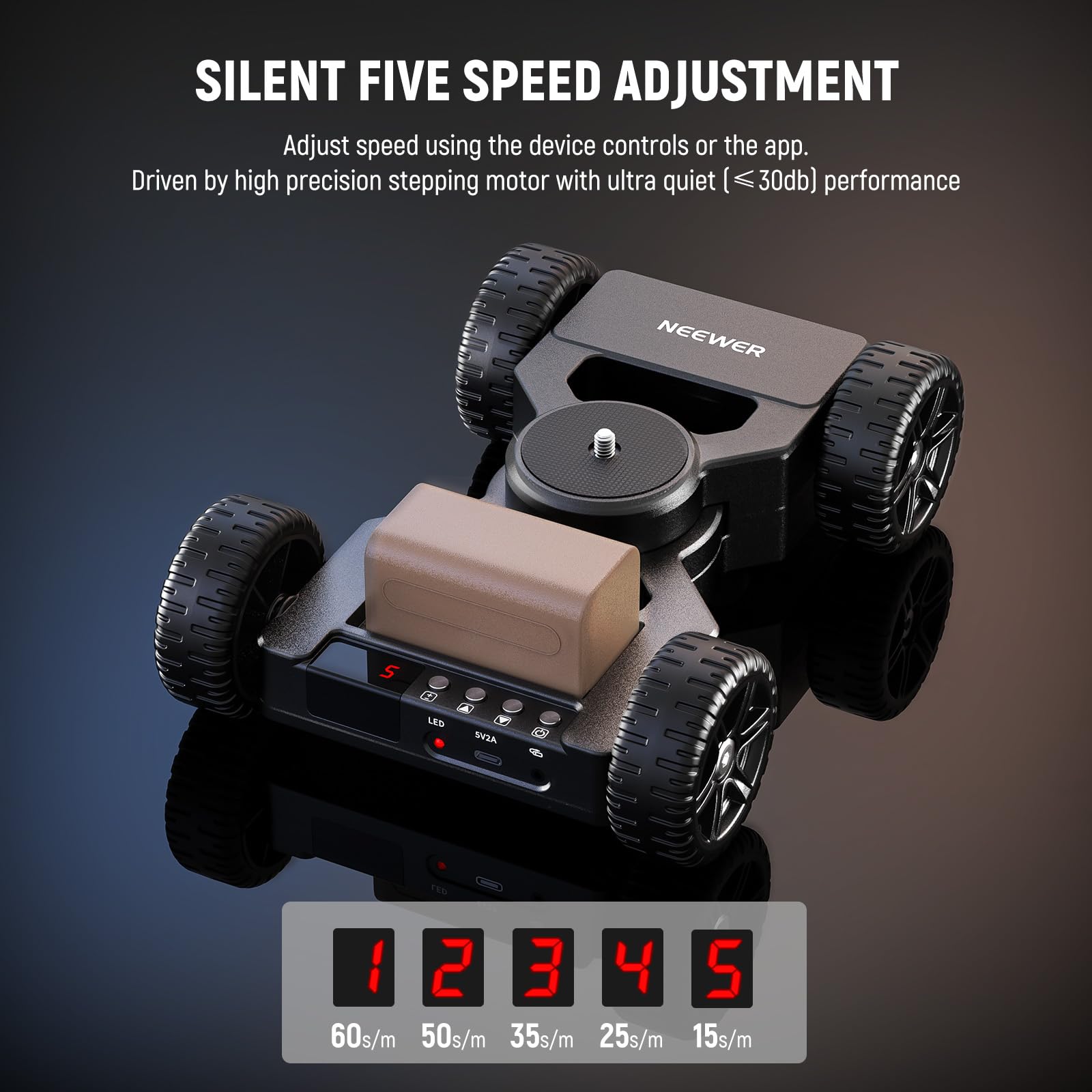 NEEWER DL400 Camera Slider Dolly Motorizzato, Controllo App, Aggiornato a Doppio Motore Ultra Silenzioso, Batteria 5 Ore, Compatibile con GoPro iPhone Android Samsung Smartphone DSLR Camera Camcorder