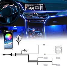 Boadw LED Innenbeleuchtung Auto mit 4 Stück RGB Ambientebeleuchtung Auto,4m Led Strip Auto mit APP、Tastensteuerung,Innenraum Atmosphärenlicht USB-Neonlicht Musiklichtleiste 5-12V