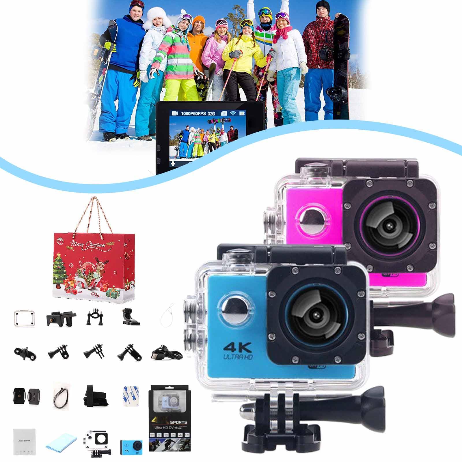 bolstoc 2026 Upgrade Roamix Vision+ 4k Action Camera, 170 ° Ultra Wide Angle WiFi Camcorder, Outdoor Waterproof (2Pcs-A)