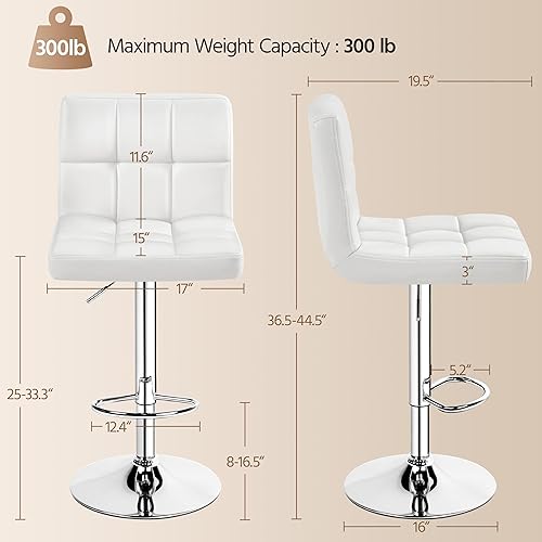 Miniatura 141 de Yaheetech Pink - Juego de 2 taburetes de bar de terciopelo ajustables, taburete giratorio moderno de altura de mostrador con base más grande para