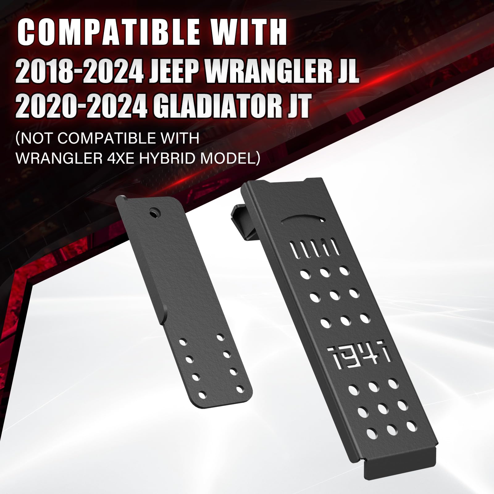 EYOUHZ for JL JT Dead Pedal Left Side Driver Side Adjustable Foot Rest Kick Panel Compatible with 2018 2019 2020 2021 2022 2023 2024 Jeep Wrangler JL JLU & Gladiator JT (NOT Fits 4XE Model), Black