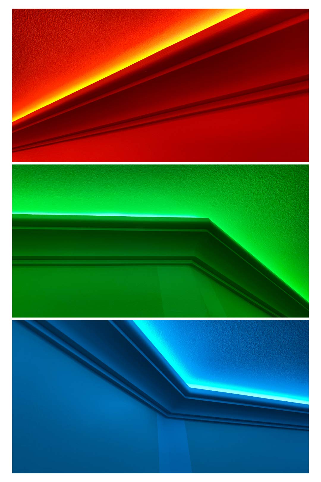 Perfiles de estuco HEXIM LED paquetes de ahorro - Iluminación indirecta con tiras de techo de PU, ligeras y opacas- (10m LED-19) Decoración spot de esquina en el interior