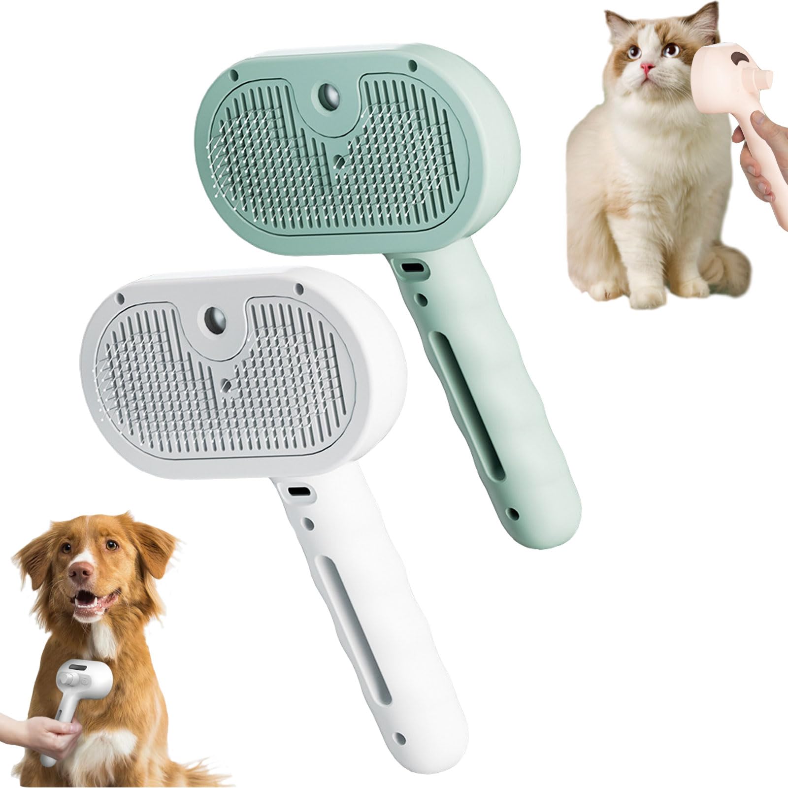 Chevaroo Schlauch-Dampfbürste, Chevaroo Dampfbürste 2E Generation, Haustierspray Haarentfernungskamm, Haarentfernungsspray Katzenbürste, Reinigungsbürste für Katzen, Hunde, Haustiere, große und kleine