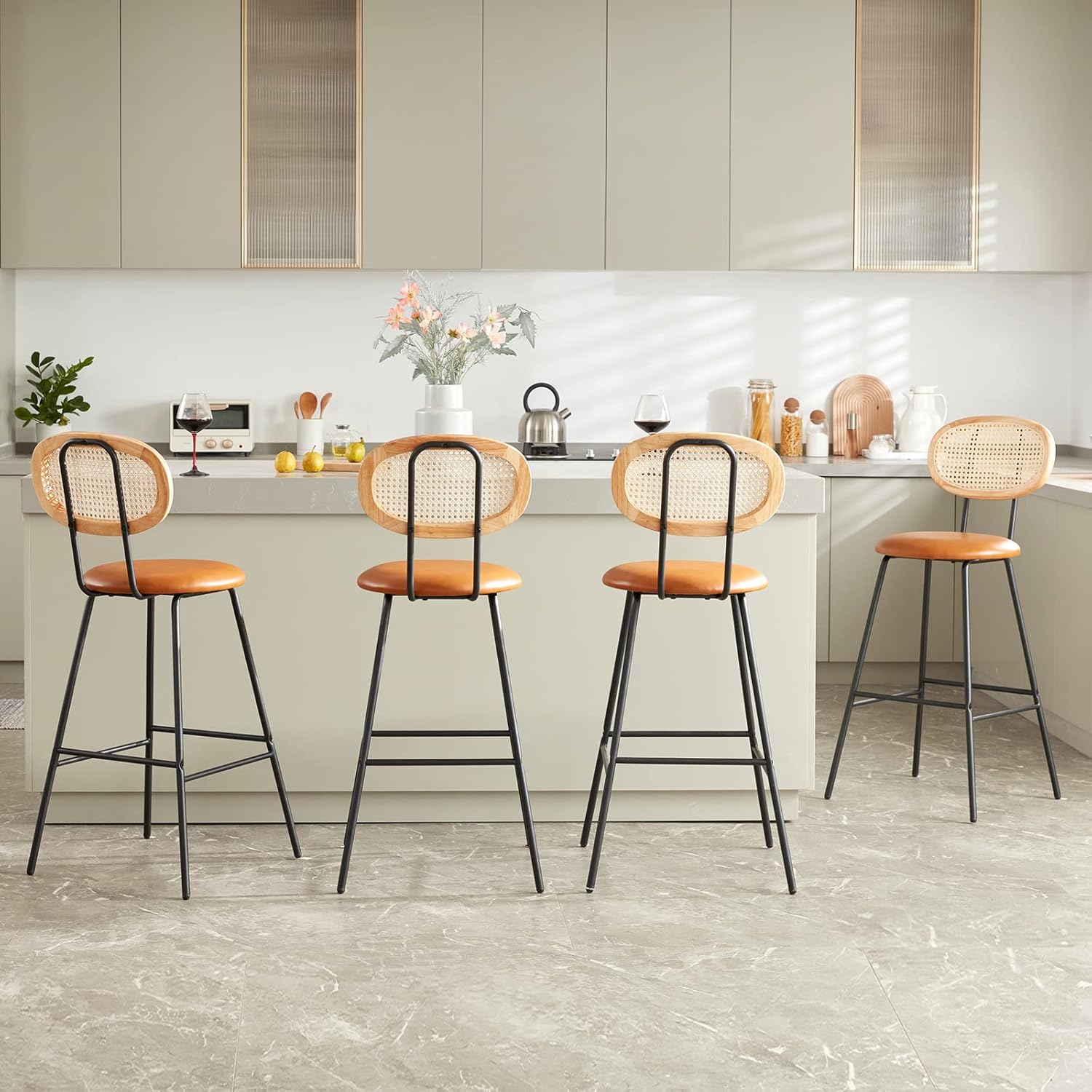 Bar Stools High Chair Bar Stools Set of 4, Modern