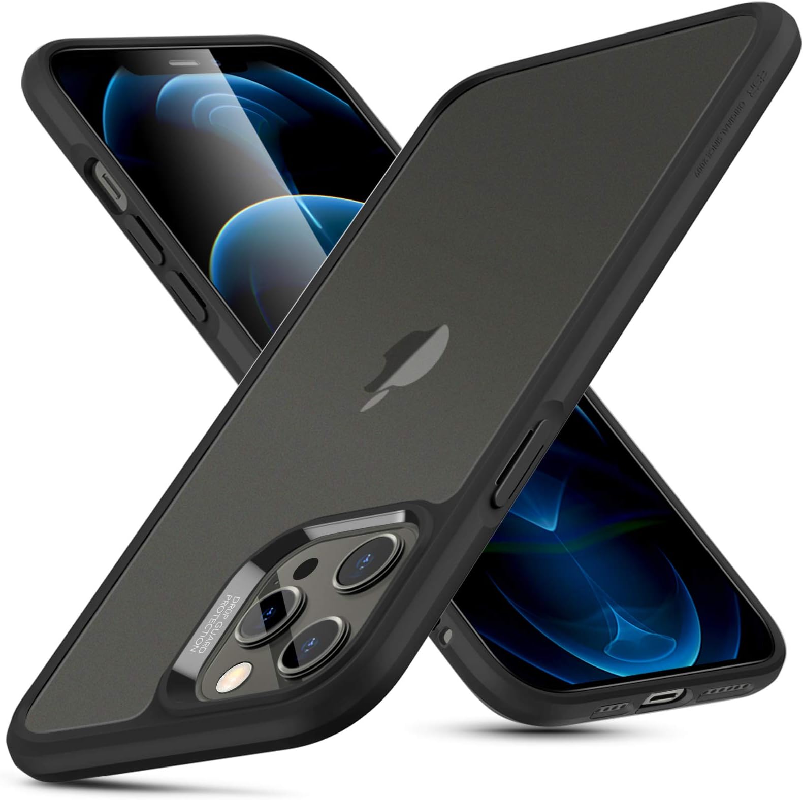 ESR Glass Case for iPhone 12 Pro Max 6.7" 2020[Scratch-Resistant Tempered Glass] [Shock-Absorbing Flexible Frame] Echo Series Back cover-Frosted Black