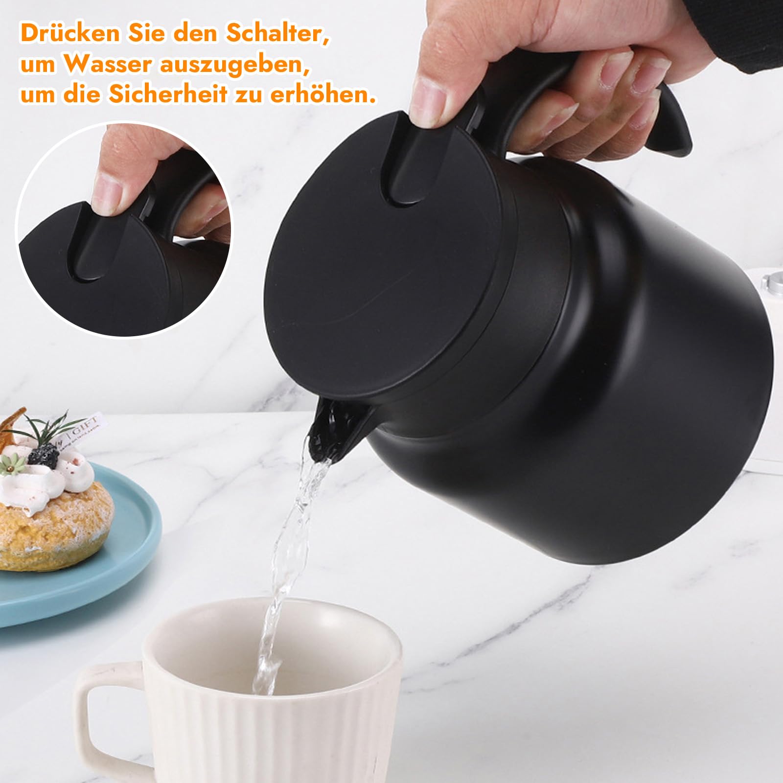 Thermos Avec Infuseur à Thé KBIBCK Thermos Avec Passoire à Thé 1 L