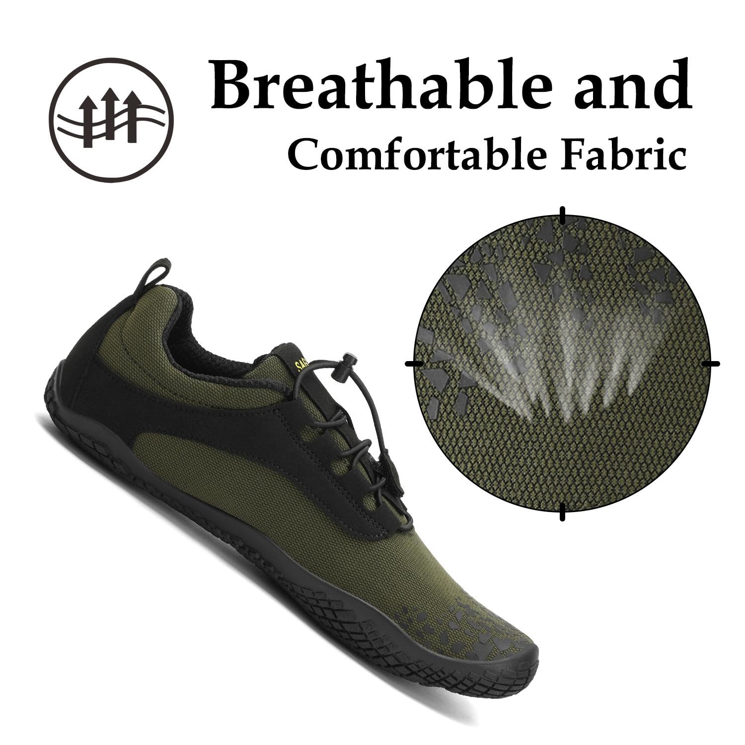 SAGUARO Unisex Barfußschuhe mit Breiter Zehenbox und Zero-Drop Solhe - Weich rutschfest Atmungsaktiv