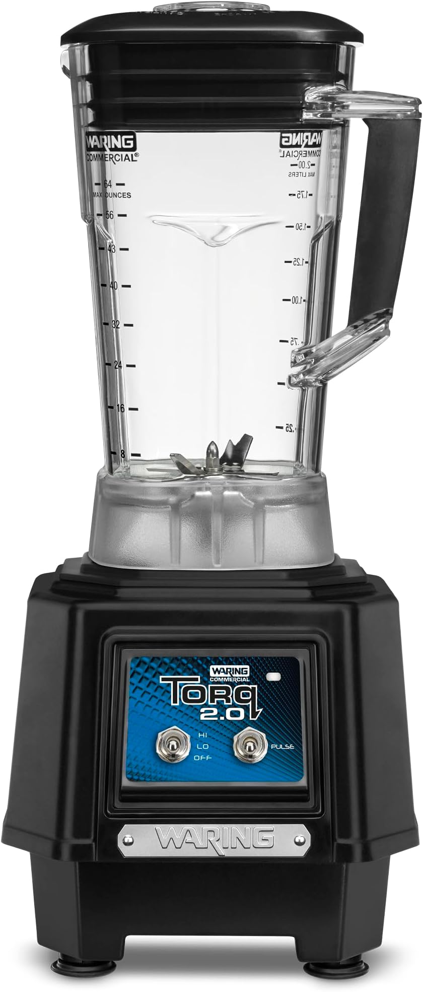 Waring Commercial TBB145P6 TORQ 2 Horsepower Blender, 2 speed Toggle Switch Controls, with 64 oz. BPA Free Container, 120V, 5-15 Phase Plug, Black