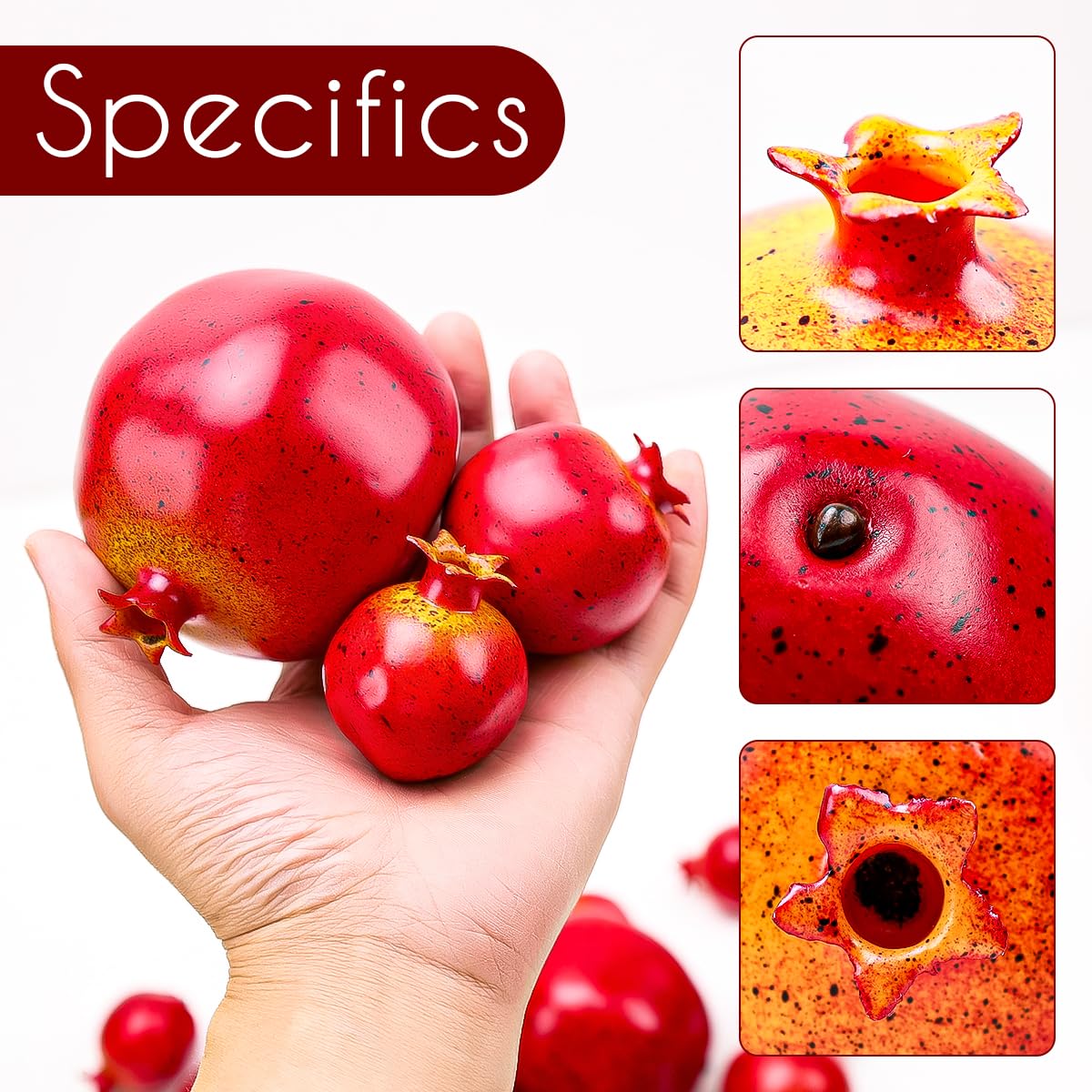 Meiwlong15Pcs Artificial Pomegranates Fake Fruits Foam Plastic Pomegranates Decorations Faux Simulation Pomegranates Decor Home House Kitchen Party Wedding Decoration - Image 3
