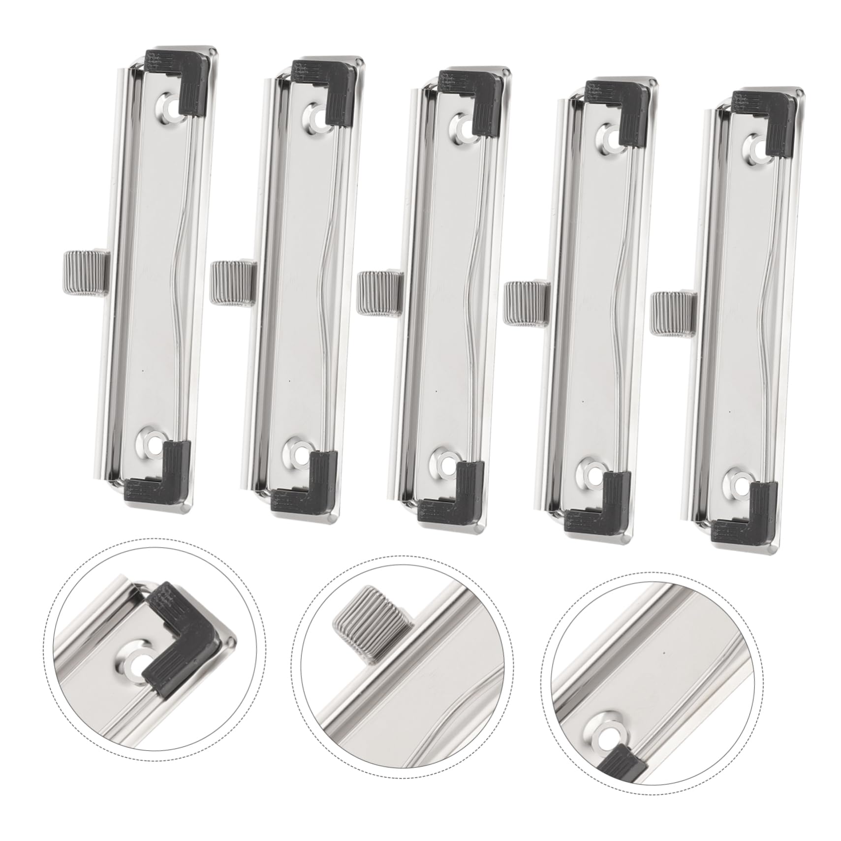 POPETPOP 5pezzi Clip Portablocco in Metallo Resistente Montabile Per Appunti Ufficio Scuola e Casa Accessori Scrivania Multifunzionali e Compatte