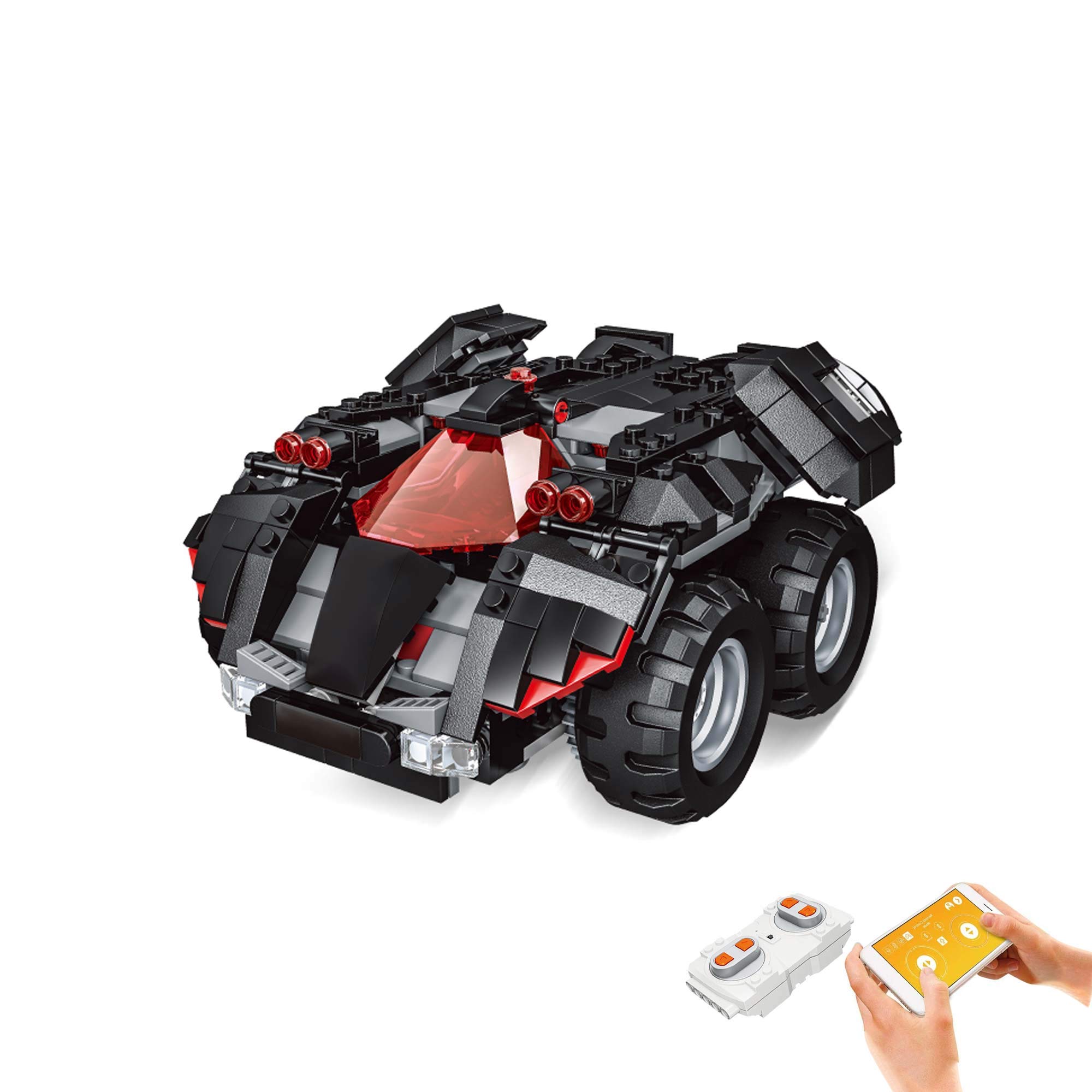 RC Remote Controlled Combat Vehicle from CaDA Building Block Set, Car Plug-in Kit with App and Remote Control, Tank Combat Truck DIY Model Kit with Clamping Blocks, Technology Kit, for Children and