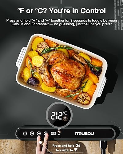 Miniatura 5 de Tapete de calentamiento eléctrico para alimentos, con temporizador de 1 a 99 horas, 7 ajustes de temperatura, calefacción patentada de superficie