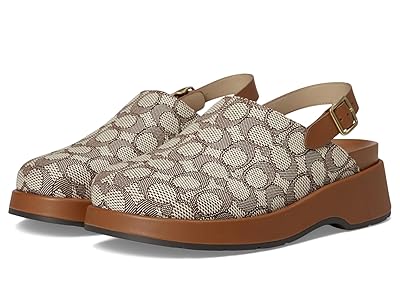 COACH Sculpted C Platform Clog In Signature Textile Jacquard Women