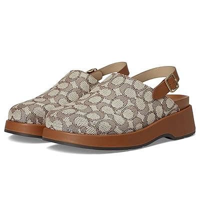 COACH Sculpted C Platform Clog In Signature Textile Jacquard Women