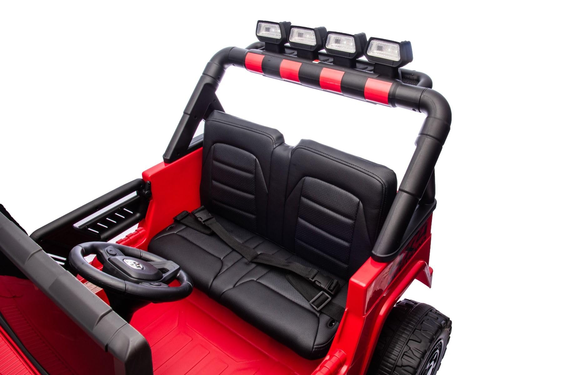 RIRICAR 4x4 Voiture électrique Enfants 2 Places Toyota FJ Cruiser XXL, sous Licence, Rouge, Batterie Lithium Portable, châssis surélevé, Deux sièges, Suspension arrière, télécommande 2,4 GHz