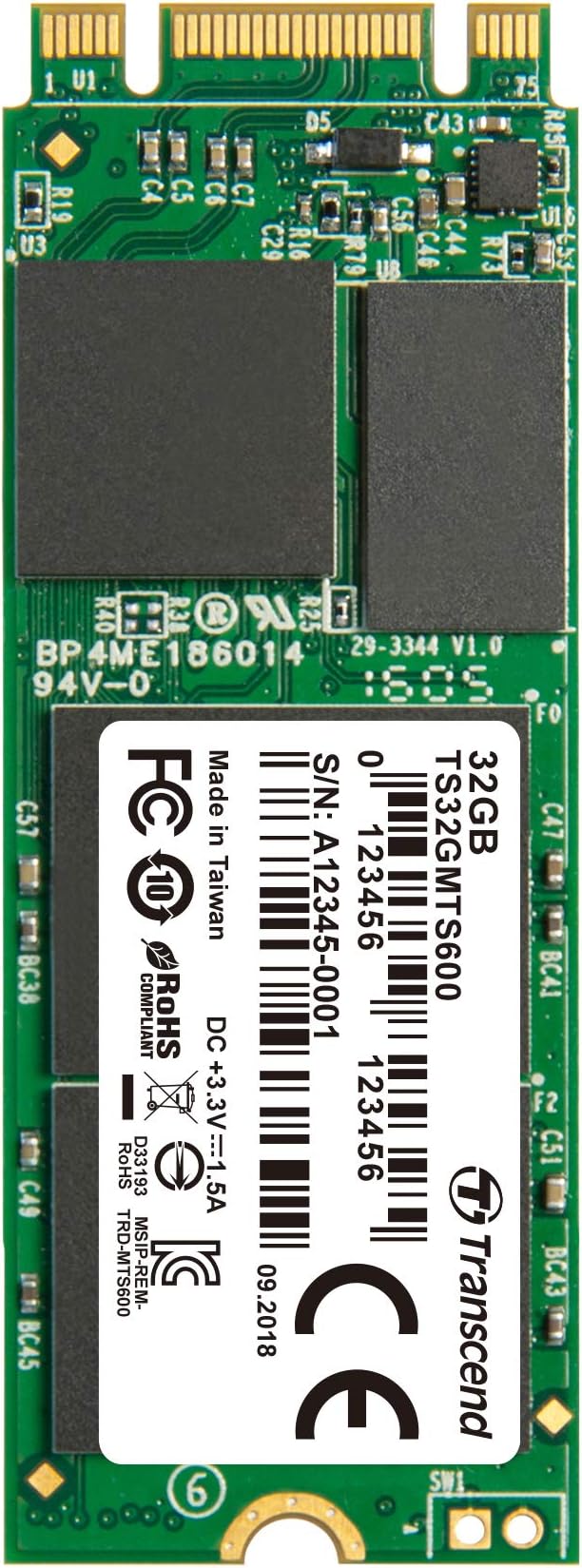 Transcend MTS600 32GB M.2 SATA III 2260 MLC Internal Solid State Drive (TS32GMTS600)
