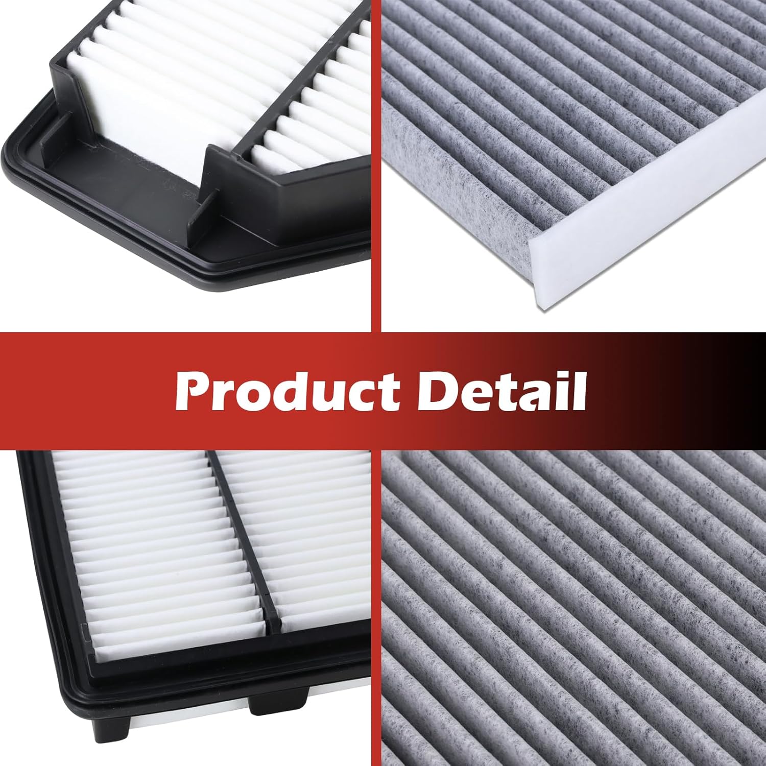 17220-RV0-A00 Engine Air Filter and 80292-SDA-A01 Cabin Air Filter kit Compatible with 2011-2017 Honda Odyssey 3.5L Replaces CA11042 A26153 CF10134 80292-SDA-407