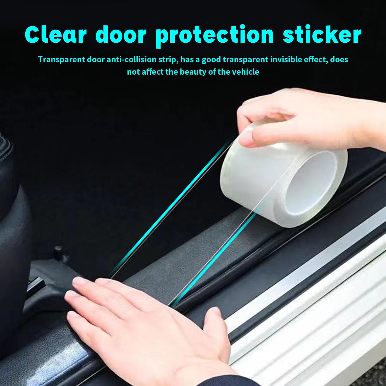 Protection Seuil de Porte Voiture, Transparent Protection Porte Voiture 5CMx10M Universel Film de Protection Seuil de Porte Voiture pour Voiture Vélo Moto, 1 Pièces
