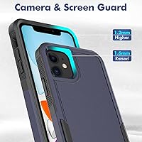 Vista 4 de Funda para iPhone 11: funda protectora de doble capa resistente para teléfono celular, a prueba de golpes, resistente, con protector de pantalla