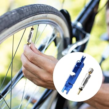 10pcs Presta Valve Core Set with Removal Tool, Brass Tubeless Presta Valve Cores for Road and MTB Bike Tires, Universal Replacement Kit with Valve Core Remover, Airtight Durable Easy to Install