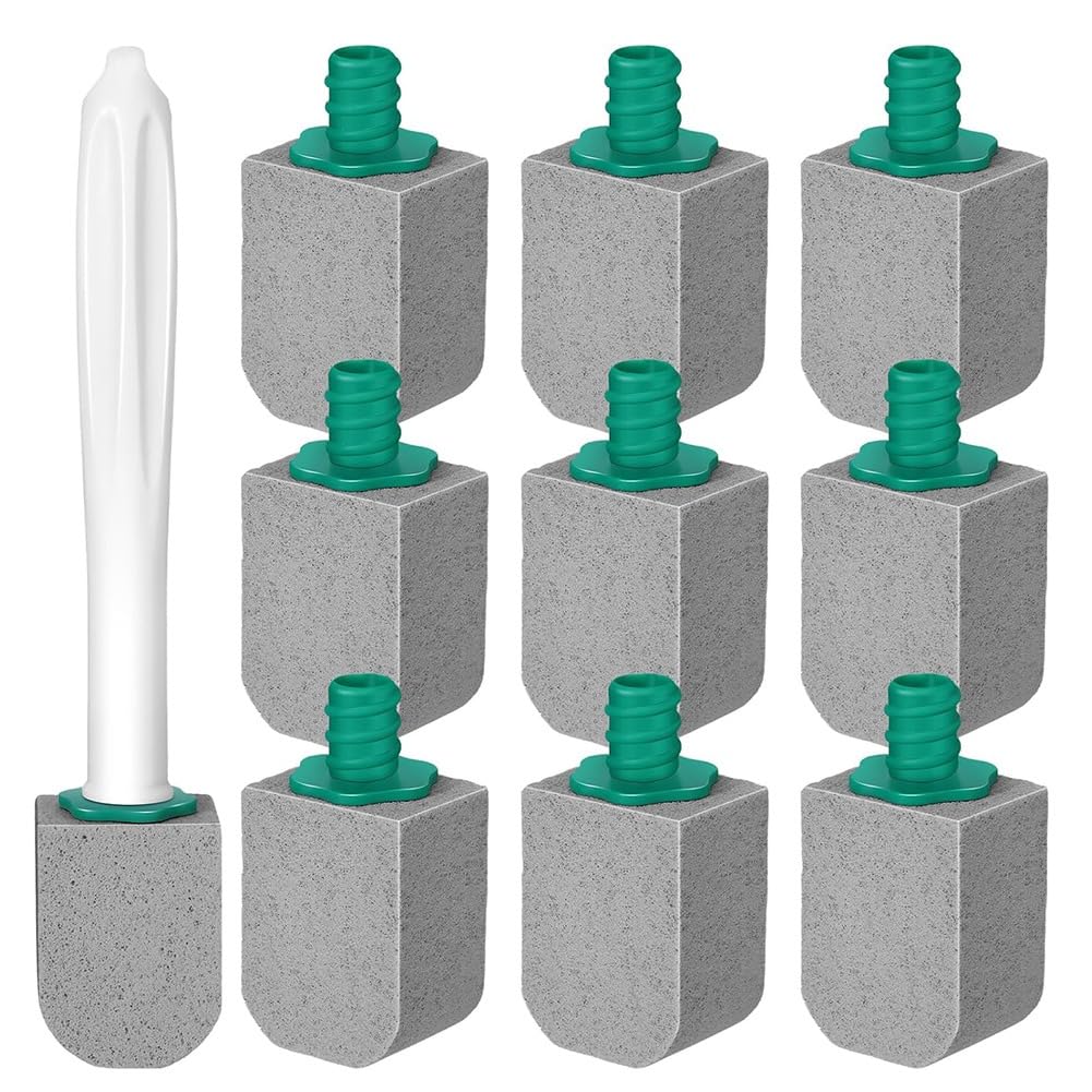 CTRLZS 10 Pcs Pumice Stone Toilet Bowl Cleaner Toilet Pumice Stone with Long Handle Toilet Brush for Pool Bathtubs Kitchen Sink