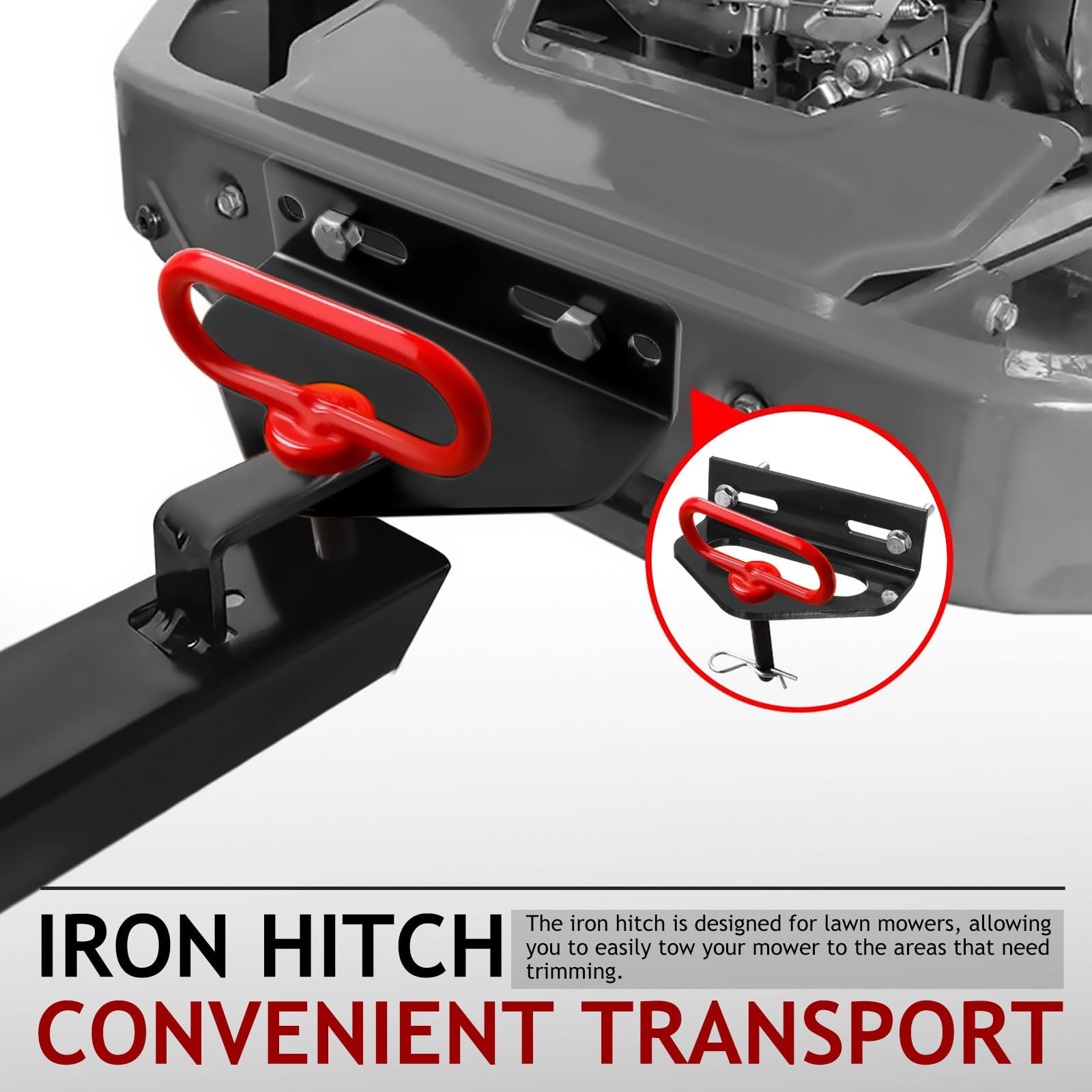 FOMIYES Enganche para Cortacésped de Metal Negro Kit de Enganche de Remolque Compacto Resistente Intemperie para Cortacésped y Remolque Exterior Vehículos Recreativos