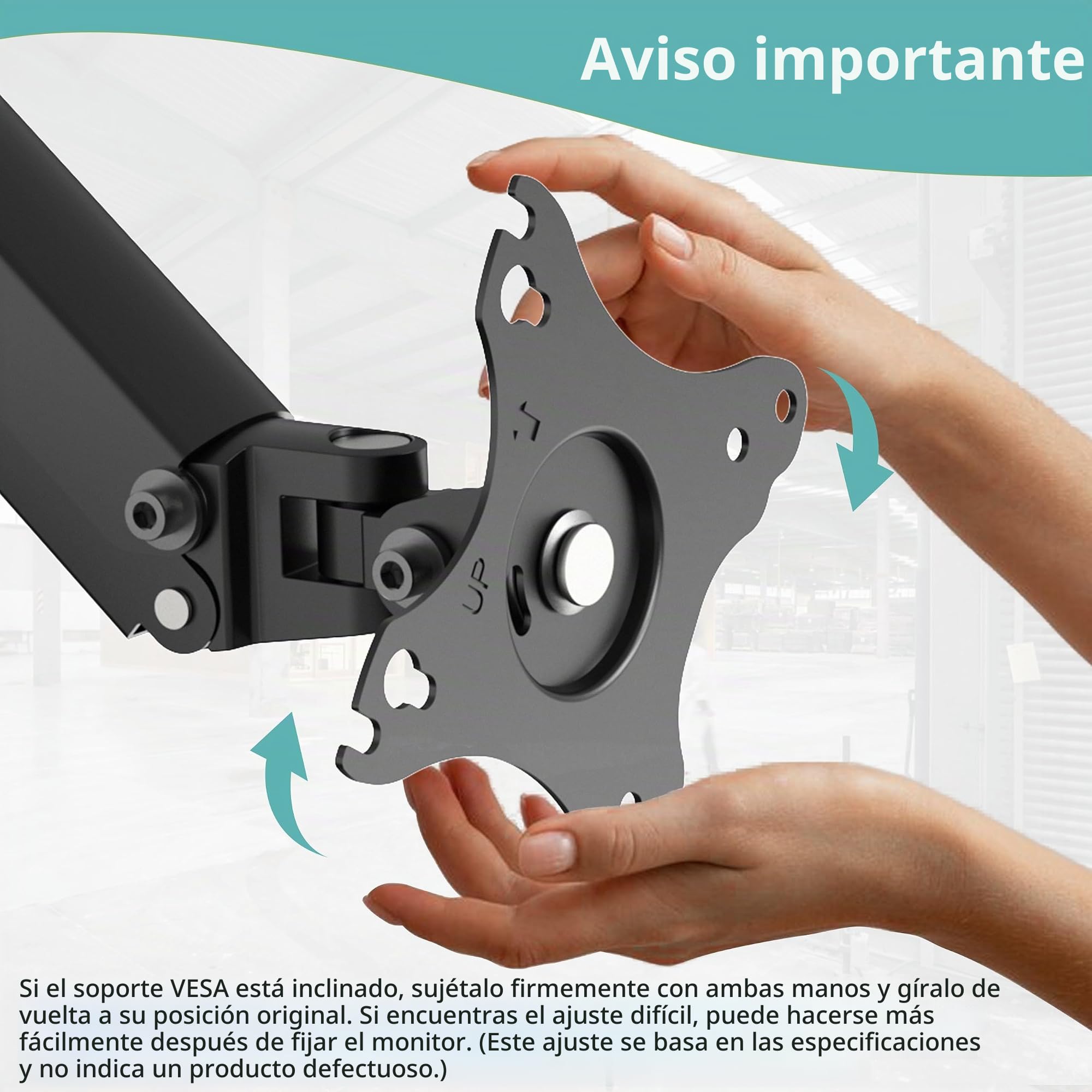 WORLDLIFT Brazo monitor montaje poste altura ajustable 17-27 pulgadas resorte mecánico VESA 75x75 100x100 7 kg