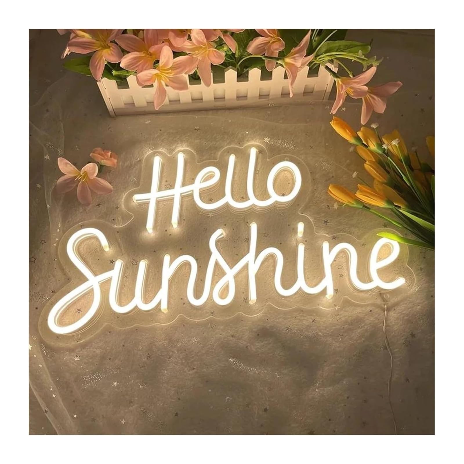 Segno di luce al neon Insegne al neon Insegna Calda lampada da camera letto e casa con scritta Hello Sunshine per ragazze Compleanno
