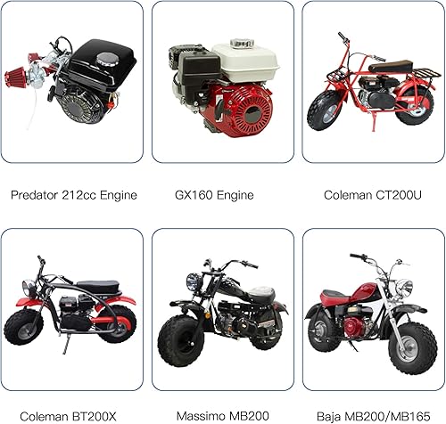 Miniatura 5 de YOXUFA VM22 - Kit de tubería de entrada de carbohidratos para motor no Hemi Predator 212cc Coleman CT200U CT200U-EX GX160 GX200 196cc 6.5HP Baja