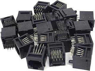 Honbay 20PCS Black RJ45 8P8C Network Modular Connectors for PCB