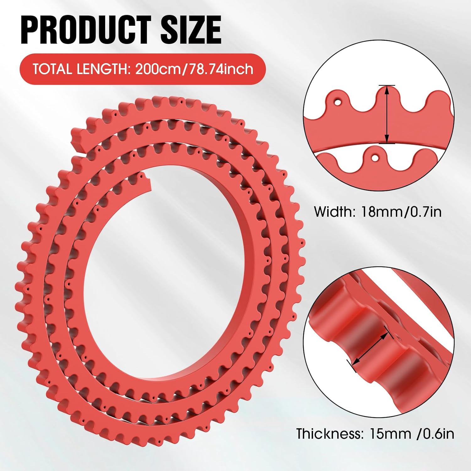 78" Flexible Router Template for Woodworking, Plastic Profiling Strip & Edge Guide Kit for Precision Curves and Arcs, Fits Bosch DeWalt Makita Routers, DIY Cabinet Table Edge Molding Jig, Red